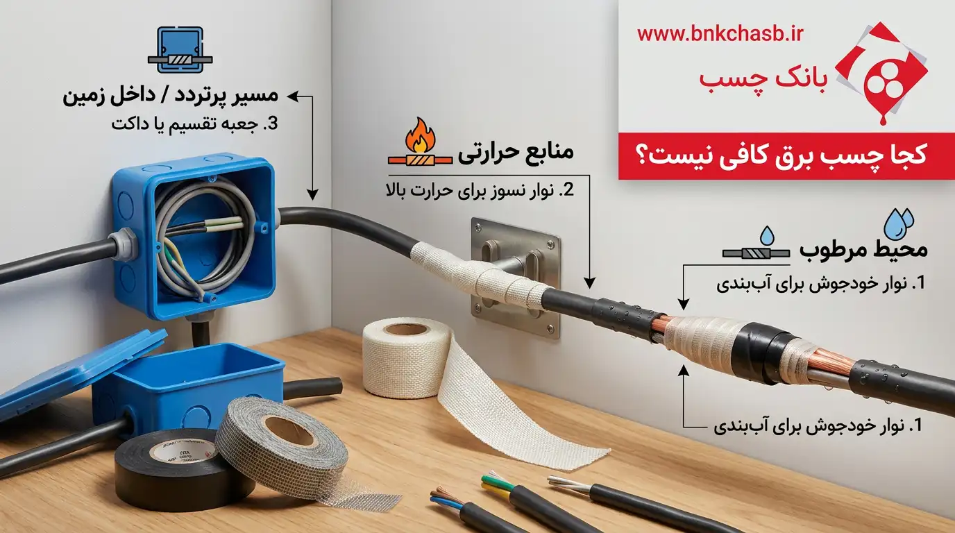 کجا چسب برق کافی نیست؟